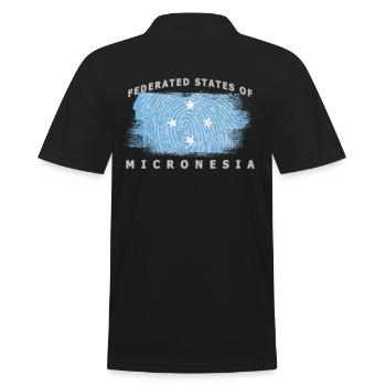 Federated States of Micronesia Mikronesien Flagge - Männer Poloshirt - Schwarz - Hinten - Kai (181cm)