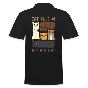Katzen Regel #1 Lustige Katzen - Männer Poloshirt - Schwarz - Hinten - Kai (181cm)