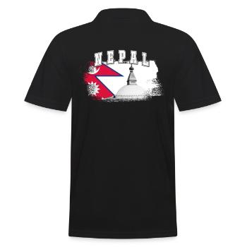Népal Drapeau de Katmandou Asie - Polo Homme - noir - Dos - Kai (181cm)