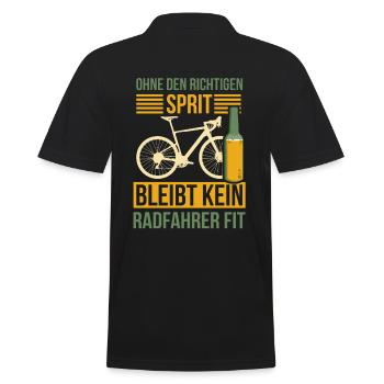 Fahrrad Radtour Radfahrer Frühling Sommer Alkohol - Männer Poloshirt - Schwarz - Hinten - Kai (181cm)