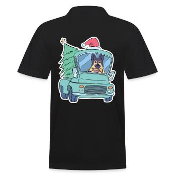 Christmas german shepherd christmas tree - Men's Polo Shirt - black - Back - Kai (181cm)