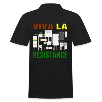 Viva La Resistance Widerstand Lustig Elektroniker - Männer Poloshirt - Schwarz - Hinten - Kai (181cm)