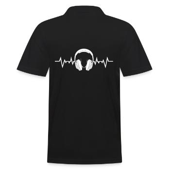 Koepfhoerer Sound Heartbeat Sound Waves Music - Men's Polo Shirt - black - Back - Kai (181cm)