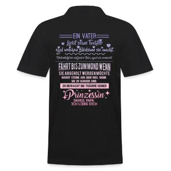 Tochter Vater Geschenk Spruch Liebevoll Danke Papa - Männer Poloshirt - Schwarz - Hinten - Kai (181cm)