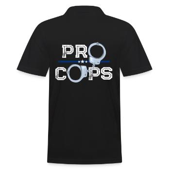 Pro Cops Blue Line Polizei Polizist Polizistin - Männer Poloshirt - Schwarz - Hinten - Kai (181cm)