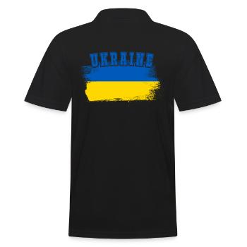 Ukraine drapeau vintage drapeau du pays d'origine - Polo Homme - noir - Dos - Kai (181cm)
