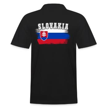 Slovakia Slowakei Fahne Flagge Geschenk - Männer Poloshirt - Schwarz - Hinten - Kai (181cm)