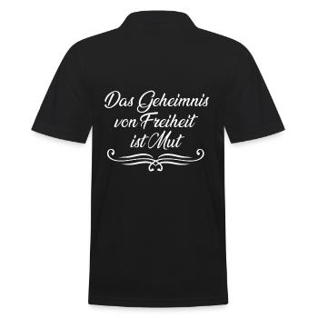 Das Geheimnis von Freiheit ist Mut Demo Politik - Männer Poloshirt - Schwarz - Hinten - Kai (181cm)