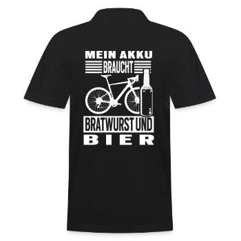 Fahrrad Bratwurst und Bier Radtour Grillen - Männer Poloshirt - Schwarz - Hinten - Kai (181cm)