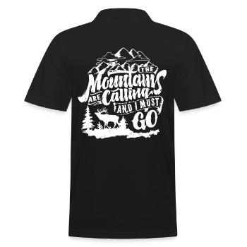 The mountains calling and i must go - Männer Poloshirt - Schwarz - Hinten - Kai (181cm)