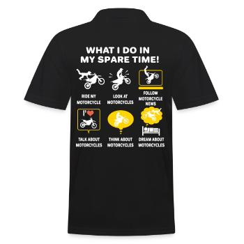 motocross rider I love motorcycle gift funny moto - Polo Homme - noir - Dos - Kai (181cm)
