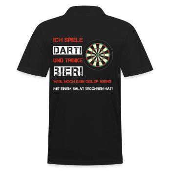 Dart und Bier - Männer Poloshirt - Schwarz - Hinten - Kai (181cm)