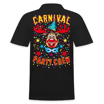 35 Hirsch Rudolph Carnival Party Crew Konfetti - Männer Poloshirt - Schwarz - Hinten - Kai (181cm)