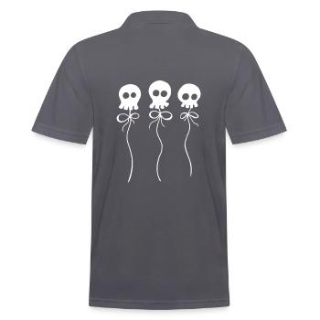 Three Skulls on String - Men's Polo Shirt - charcoal grey - Back - Nico (186cm)
