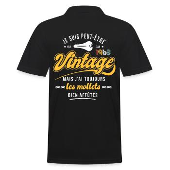 1963 vélo anniversaire 60 ans velo cycliste sport - Polo Homme - noir - Dos - Kai (181cm)