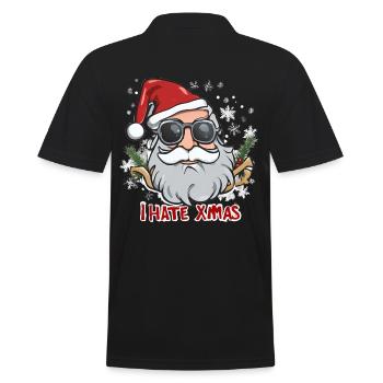 Ich hasse Weihnachten Lustig Anti Weihnacht - Männer Poloshirt - Schwarz - Hinten - Kai (181cm)