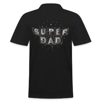 super dad dynamic-weiß-grau - Männer Poloshirt - Schwarz - Hinten - Kai (181cm)
