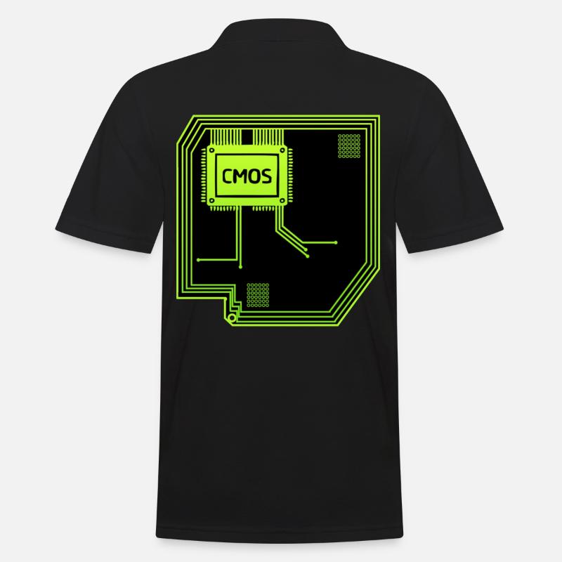 Computerchip Computertechniker - Männer Poloshirt - Schwarz
