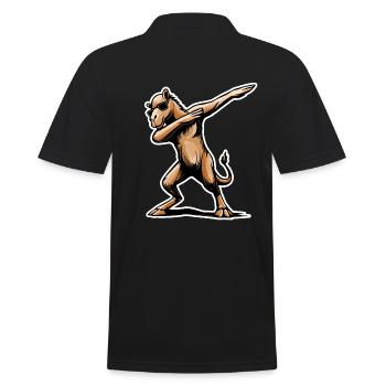 Stylish Dabbing Dromedary Design Gift - Men's Polo Shirt - black - Back - Kai (181cm)