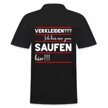 LUSTIGE SPRÜCHE VERKLEIDEN SAUFEN TRINKEN KARNEVAL - Männer Poloshirt - Schwarz - Hinten - Kai (181cm)