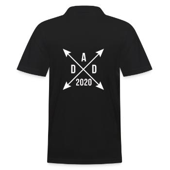 DAD 2020 VATER PAPA WERDENDE VÄTER FATHER TO BE - Männer Poloshirt - Schwarz - Hinten - Kai (181cm)