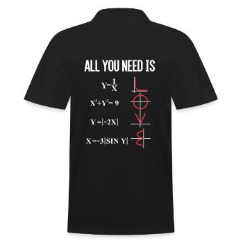 ALL YOU NEED IS LOVE MATHE MATHEMATIK LEHRER PROF - Männer Poloshirt - Schwarz - Hinten - Kai (181cm)