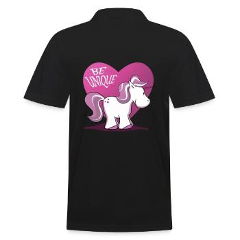 Unicorn Pegasus Horse Riding Pony Horses Magic - Men's Polo Shirt - black - Back - Kai (181cm)