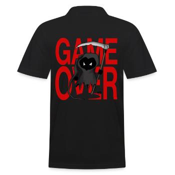 GAME OVER - Männer Poloshirt - Schwarz - Hinten - Kai (181cm)