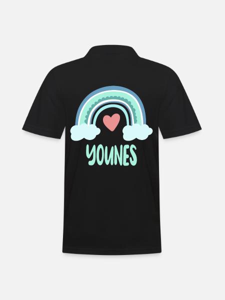 Youne's Name Rainbow Baby - Men's Polo Shirt - black