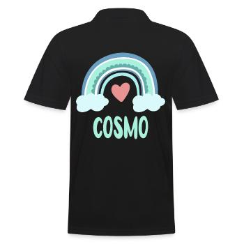 Cosmo Name Rainbow Baby - Men's Polo Shirt - black - Back - Kai (181cm)