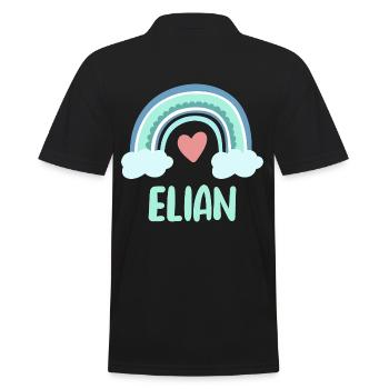Elian Name Regenbogen Baby - Männer Poloshirt - Schwarz - Hinten - Kai (181cm)