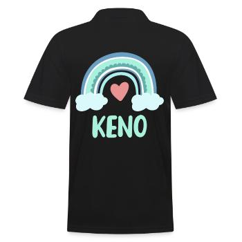 Keno Name Regenbogen Baby - Männer Poloshirt - Schwarz - Hinten - Kai (181cm)