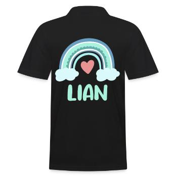 Lian Name Regenbogen Baby - Männer Poloshirt - Schwarz - Hinten - Kai (181cm)