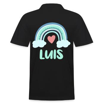 Luis Name Rainbow Baby - Men's Polo Shirt - black - Back - Kai (181cm)