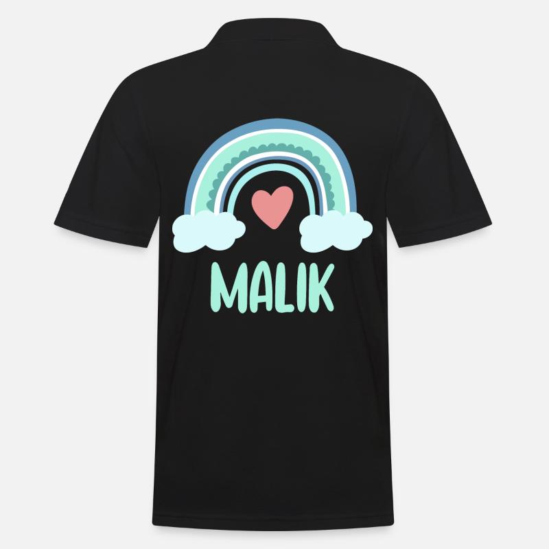 Malik Name Regenbogen Baby - Männer Poloshirt - Schwarz