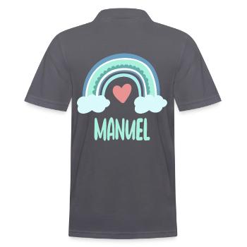 Manuel Name Rainbow Baby - Men's Polo Shirt - charcoal grey - Back - Nico (186cm)