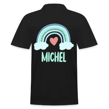 Michel Name Rainbow Baby - Men's Polo Shirt - black - Back - Kai (181cm)