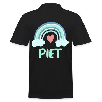Piet Name Regenbogen Baby - Männer Poloshirt - Schwarz - Hinten - Kai (181cm)