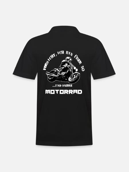 Motorrad Ü50 Rocket 3 Spruch - Männer Poloshirt - Schwarz