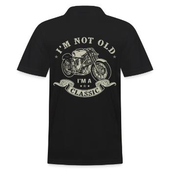 nicht alt Ich bin klassisches T-Shirt Motorrad - Männer Poloshirt - Schwarz - Hinten - Kai (181cm)