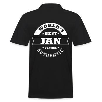 Jan world s best personalized gift name jan - Men's Polo Shirt - black - Back - Kai (181cm)
