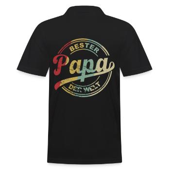 Bester Papa der Welt. - Männer Poloshirt - Schwarz - Hinten - Kai (181cm)