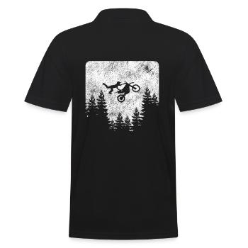 Motard moto motocross rétro carré - Polo Homme - noir - Dos - Kai (181cm)