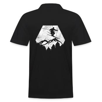 Ski Winter Sports Alps Mountains Piste Polygon - Men's Polo Shirt - black - Back - Kai (181cm)