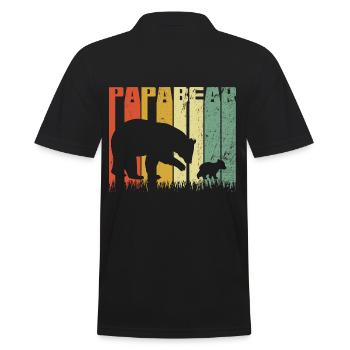 Idée cadeau papa ours père enfant - Polo Homme - noir - Dos - Kai (181cm)