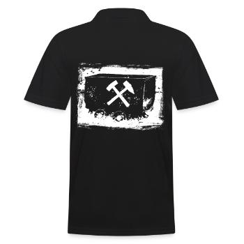 Eine Lore für den Bergbau - Männer Poloshirt - Schwarz - Hinten - Kai (181cm)
