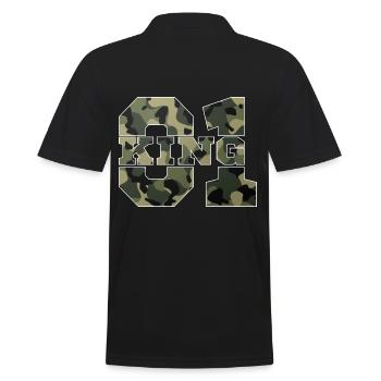 King - Queen gift gift idea - Men's Polo Shirt - black - Back - Kai (181cm)