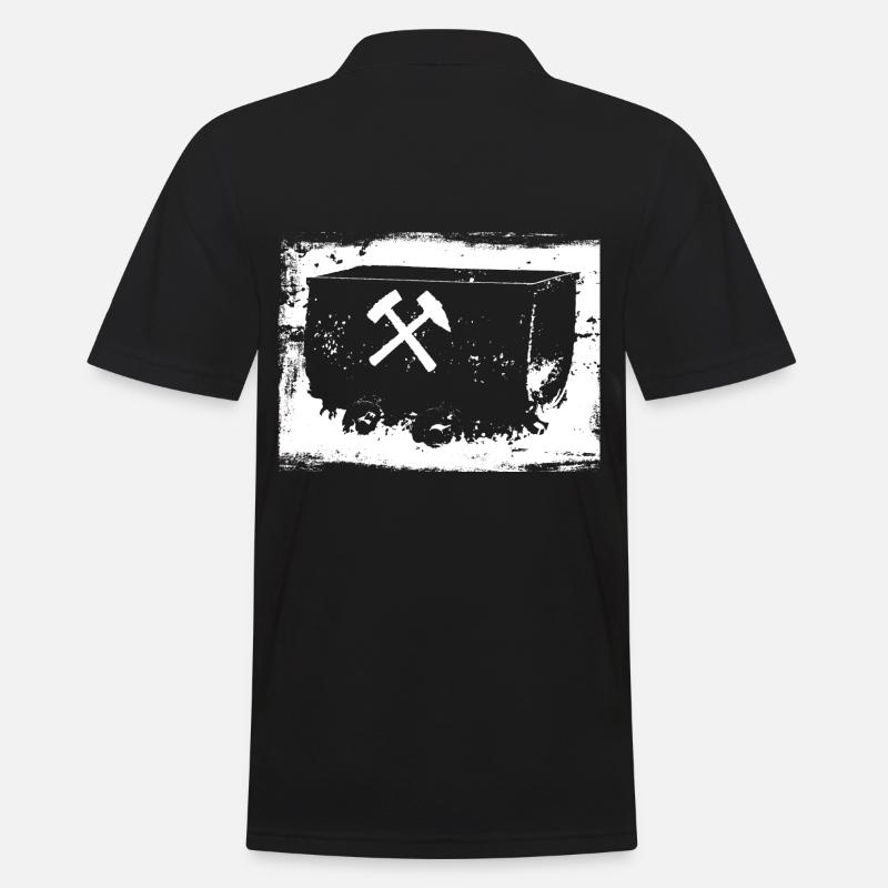 Bergbau Bergmann Lore Ruhrgebiet - Männer Poloshirt - Schwarz