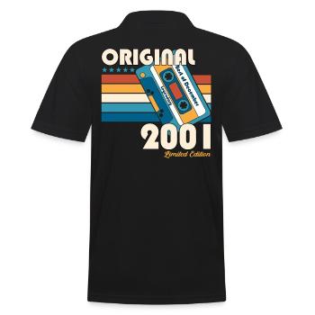 December Year 2001 21st birthday gift - Men's Polo Shirt - black - Back - Kai (181cm)