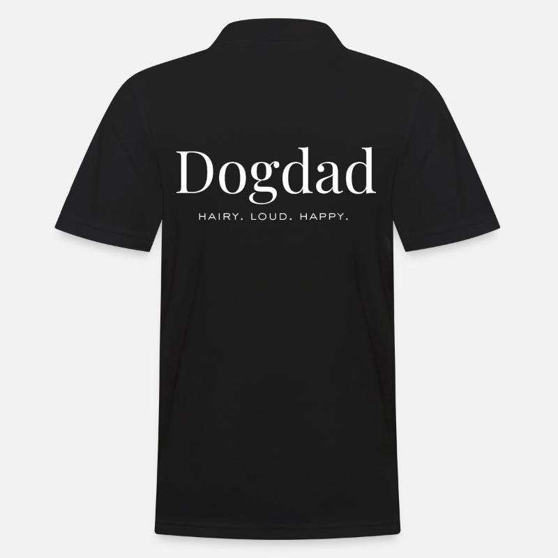 Hundepapa – Haarig. Laut. Glücklich. - Männer Poloshirt - Schwarz